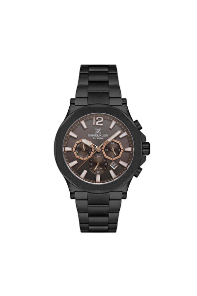 Daniel Klein Exclusive Black Stainless Steel Watch for Men DK.1.14216-5
