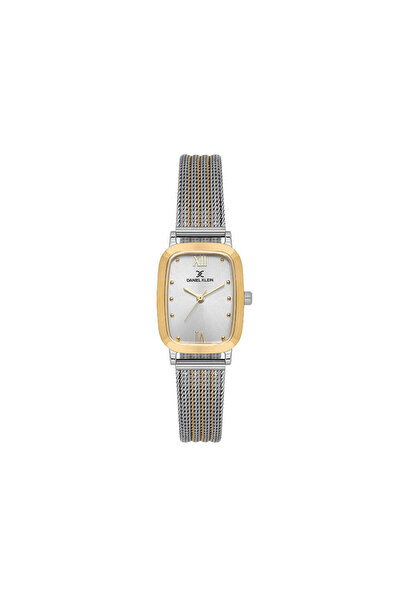 Daniel Klein Premium Silver and Gold Mesh Band Watch for Women DK.1.14125-4