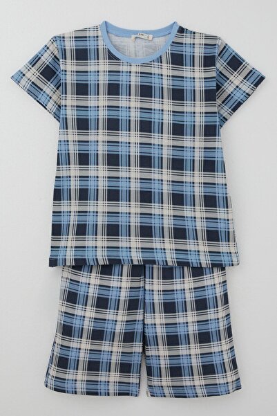 Breeze Σετ πιτζάμες για αγόρια με σορτς καρό σχέδιο 4-8 ετών, μικτό χρώμα