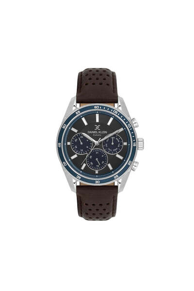 Daniel Klein Exclusive Dark Brown Leather Watch for Men DK.1.14221-5