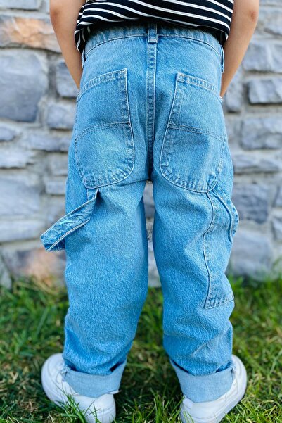 Breeze Pantaloni din denim pentru băieți, model Carpenter, 10-14 ani, albastru deschis