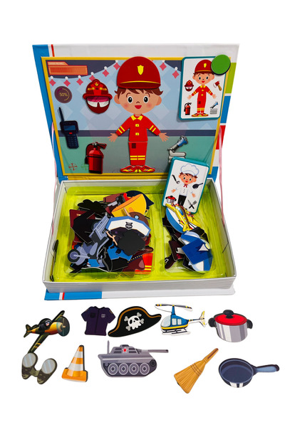 OEM Книга с магнитни професии за деца – Пъзел с 89 магнита