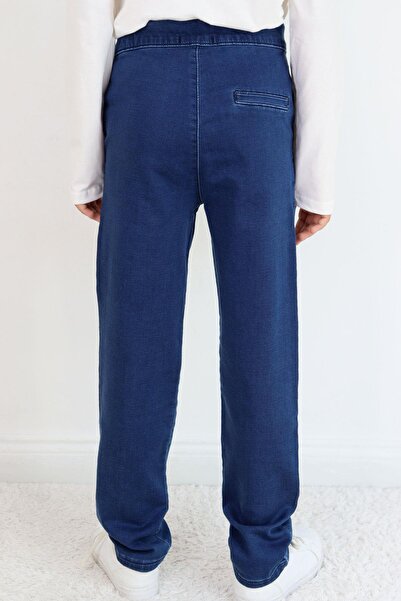 Breeze Αγορικό τζιν παντελόνι με κορδόνια και τσέπες με φερμουάρ, ηλικία 10-14 ετών, σκούρο μπλε