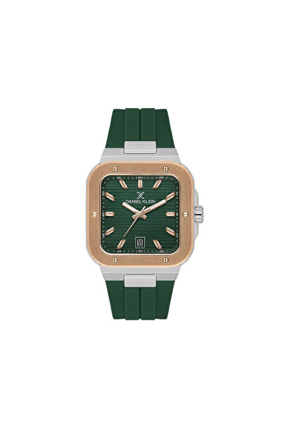 Daniel Klein Premium Dark Green Silicone Band Watch for Men DK.1.14143-4