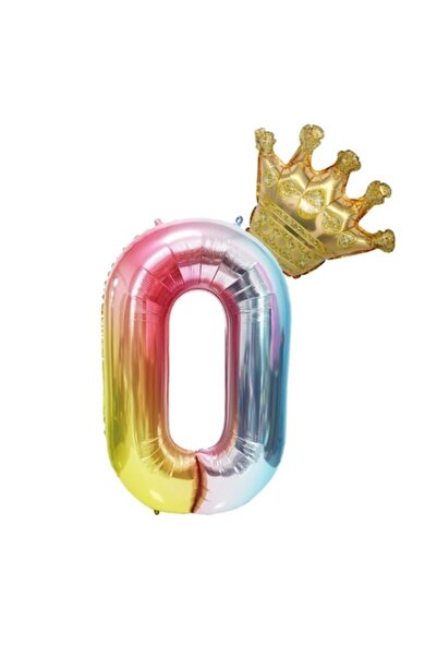 OEM Balloon number 0, Foil, 32 inch, Multicolor