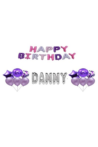 OEM Set baloane La mulți ani Danny, decor tort, multicolor și argintiu, 35 buc