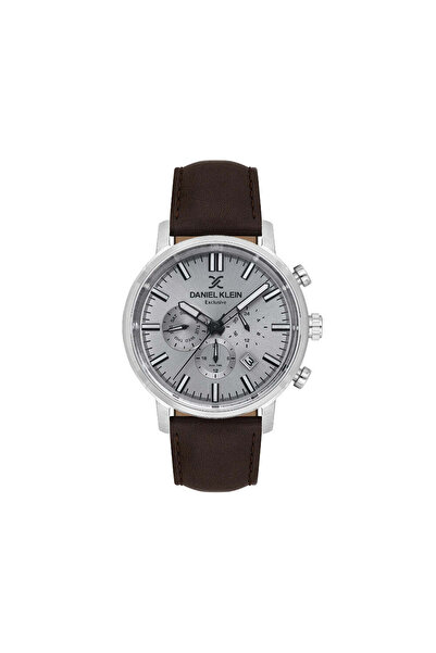 Daniel Klein Exclusive Dark Brown Leather Watch for Men DK.1.14229-1