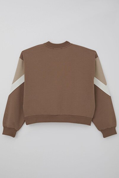 LOCO LOCO KIDS Locoloco Girl's Tracksuit Set with Emblem, Cargo Pocket Pieces, Elastic Waist and Cuffs, Ages 9-14, Brown