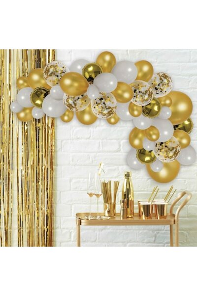 OEM Party decoration set with white and gold balloons - 70 pcs