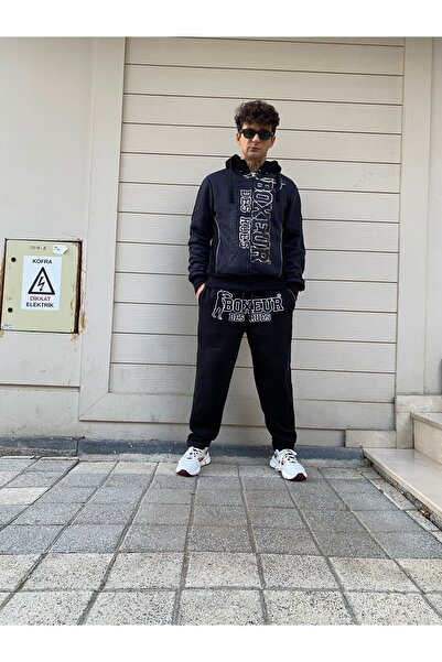 Boxeur Des Rues Μεσαίο γκρι φούτερ με φερμουάρ και ασημί λογότυπο