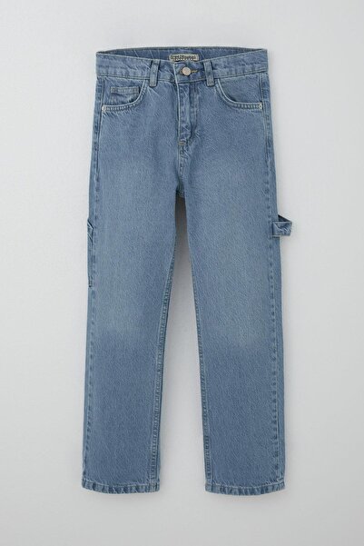 Breeze Pantaloni din denim pentru băieți, model Carpenter, 10-14 ani, albastru deschis