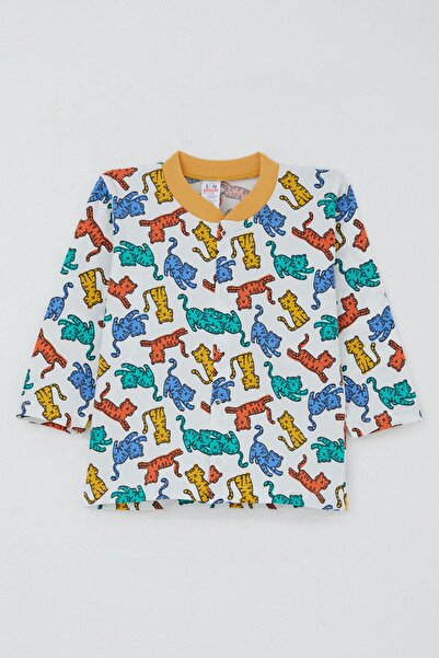 Breeze Baby Boy Pajama Set Colorful Kitten Patterned 4 Months-1 Year Old, White