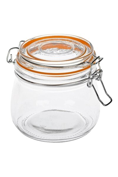 OEM Transparent Glass Jar with Sealed Lid 500ml