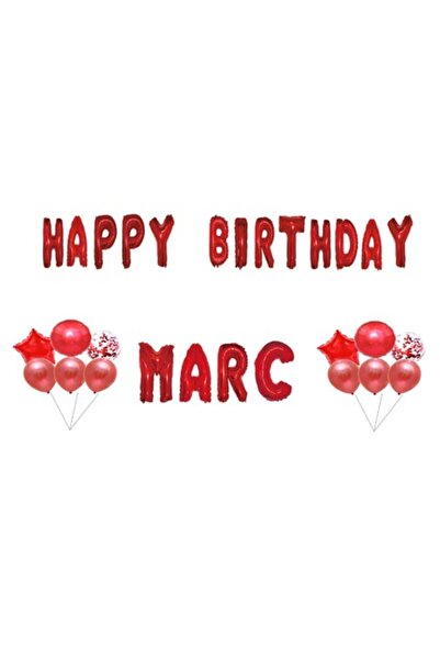 OEM Set baloane „Marc”, decor tort, roșu, 35 buc.