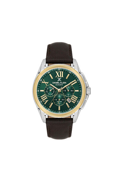 Daniel Klein Exclusive Dark Brown Leather Watch for Men DK.1.14223-4