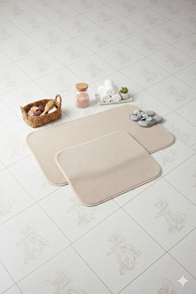 Madame Coco Deluxe Bath Mat-Beige- 50X80Cm -45X50 cm