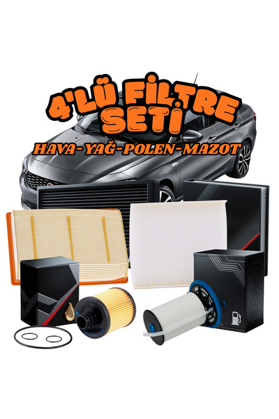 shop Fiat Egea 1.6 D Dizel 2016-2020 |114 HP Uyumlu 4’lü Filtre Seti – Yağ+Hava+Polen+Mazot Filtresi