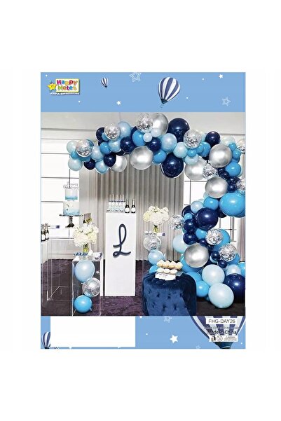 Vixen party balloon garland set (blue, silver, green) - 102 pcs