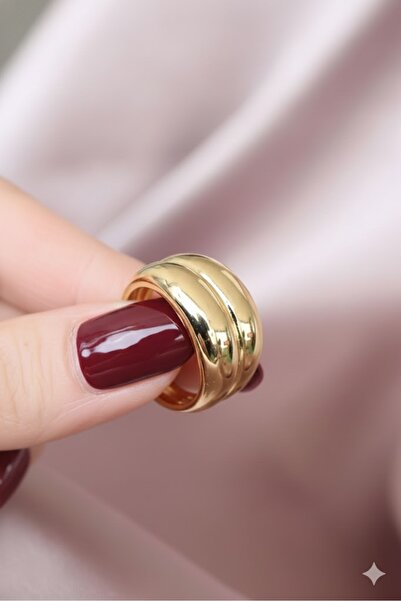 Dorvina خاتم نسائي معدني قابل للتعديل بلون ذهبي |   مجوهرات أنيقة ومتينة