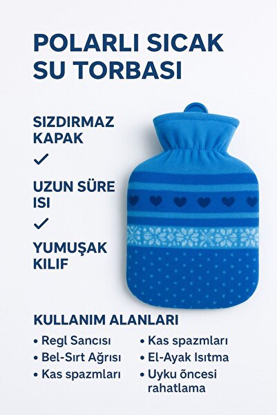 Genel Markalar Polarlı Sıcak su torbası - sızdırmaz kapak, yıkanabilir, uzun ...