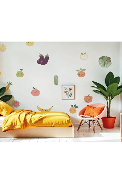WALLHUMAN Boyalı Meyve Ve Sebze Çocuk Odası Duvar Sticker