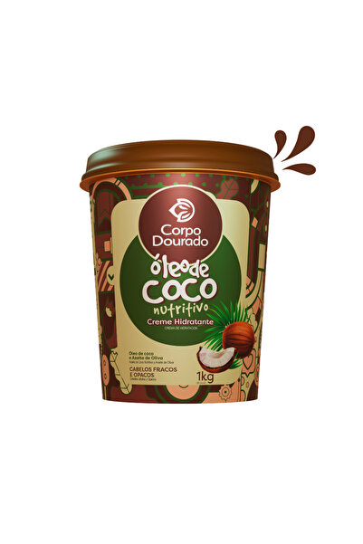 corpodourado كريم جوز الهند من كوربو دورادو (1 كجم) - قناع ترطيب عميق للشعر