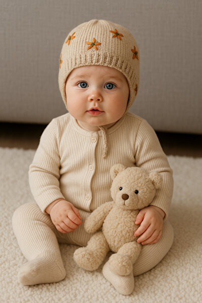 greenmoss Knitted Outer Part, 100% Cotton Inner Part Baby Beanie