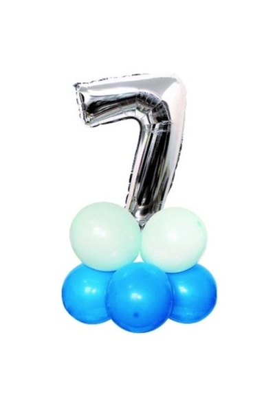 OEM Σετ από 7 μπαλόνια, ασημί και μπλε, 85 cm