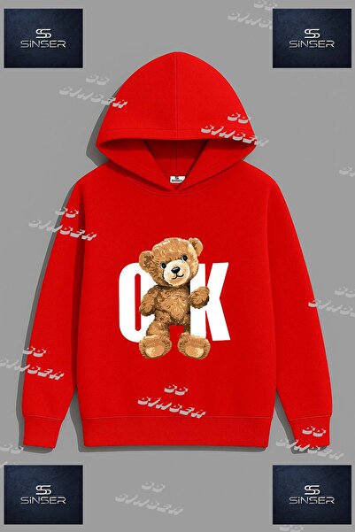 SS SİNSER Φούτερ Unisex "AYICIK OK BEYAZ Sweatshirt " με στάμπα και κουκούλα
