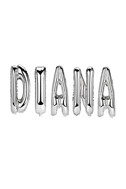 OEM Set of Letter Balloons 'Diana', Silver, 40 cm