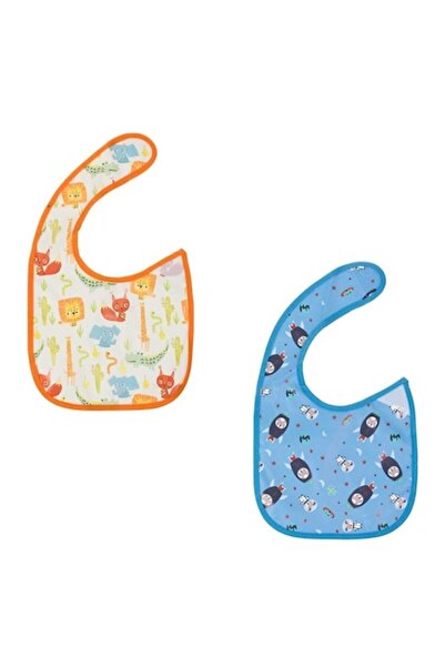 OEM Set bavetă albastră și albă cu model spațial și animal 18x22 cm - 2 buc