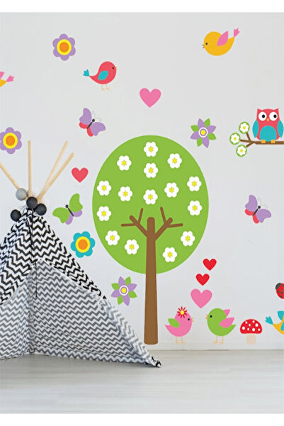 WALLHUMAN Kindergarten Tree Children's Room Wall Sticker