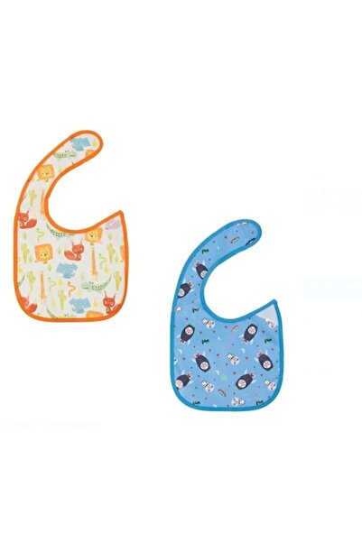 OEM Μπλε & Λευκό Σαλιάρα με Μοτίβο Διαστήματος και Ζώων 18x22cm - 2 τεμ.