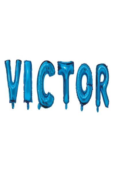 OEM Σετ μπαλονιών με το όνομα «Victor», μπλε, 40 cm