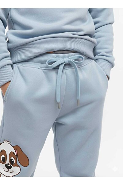 MEYİCA Erkek Çocuk Sevimli Karakter Baskılı Pamuklu Rahat Eşofman Takımı