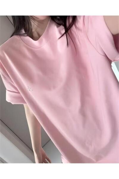 Alo Loose T-shirt-Round Neck Short Sleeve-Summer Short Sleeve