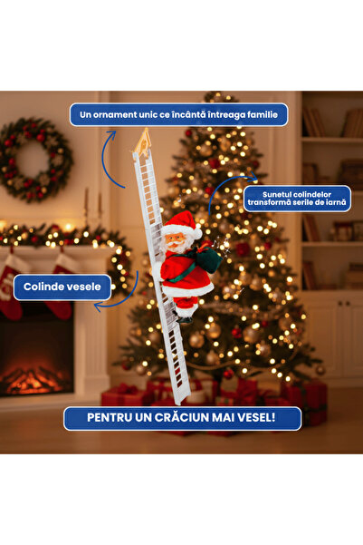 OferteTop Santa Claus Climbing the Ladder and Singing Carols Ornament