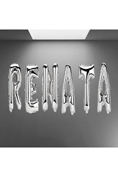 OEM Set baloane cu litere - Nume Renata, argintii, 40 cm
