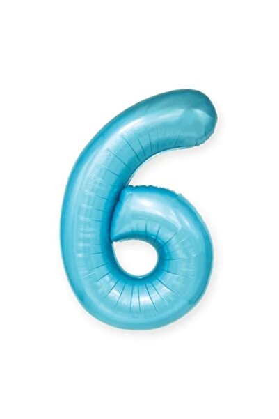 Partydeco Balon folie albastru numărul 6 100cm