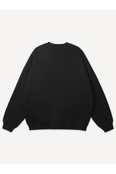 Mad&Calf Unisex Christmas Teddy Printed Crew Neck Oversized Sweatshirt