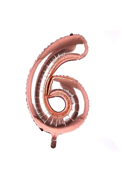 OEM Balon folie numărul 6, auriu roz, 81 cm