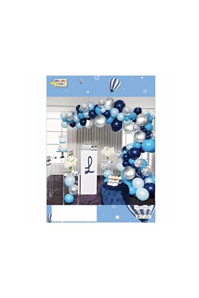 Vixen party balloon garland set (blue, silver, green) - 102 pcs