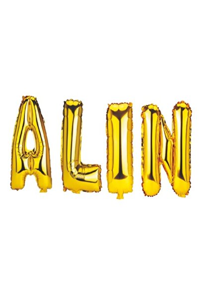 OEM Set baloane cu litere „Alin”, aurii, 40 cm