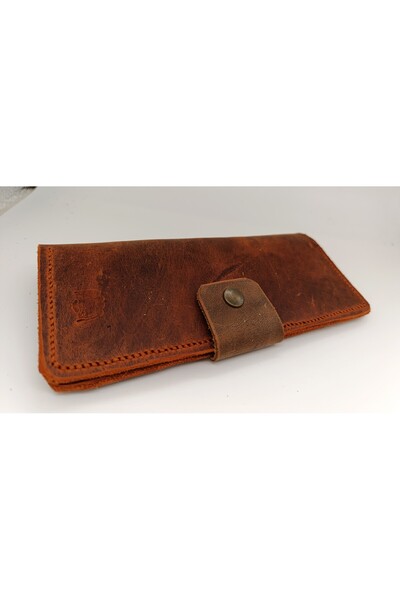 Mahfuz Cutting to Stitching Fully Handcrafted Real Leather Wallet 12 Cards 2 Large Spaces (19.4Cm*8.5Cm) Nlu106