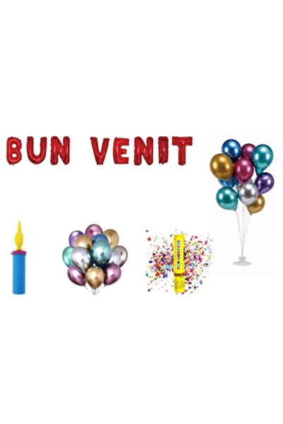 OEM Set baloane de bun venit, decor tort, 69 buc, roșu