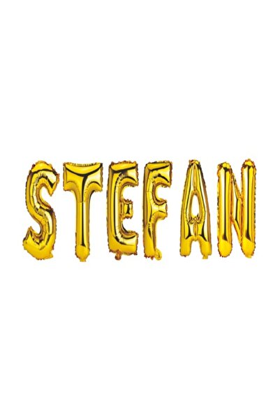 OEM Balloon Set 'Name Stefan', Gold, 40 cm