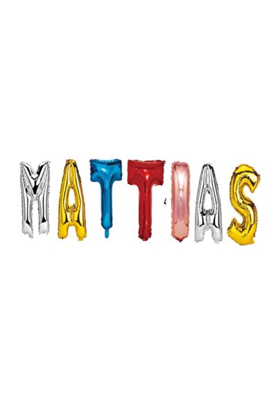 OEM Set baloane cu numele Mattias, multicolore, 40 cm