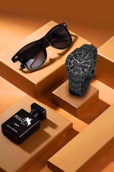 Polo Air Premium Set Kombin Hediyelik Kutusunda Erkek Kol Saati Parfüm Gözlük...