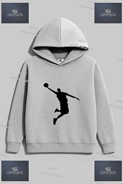 SS SİNSER Φούτερ Unisex "BASET ADAM SIYAH Sweatshirt " με στάμπα και κουκούλα