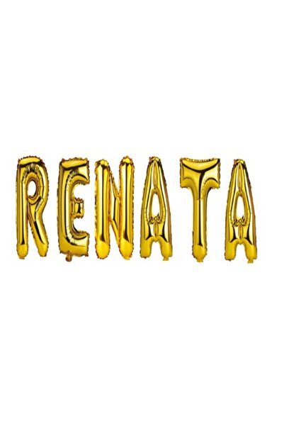 OEM Σετ μπαλόνια με γράμματα Όνομα Renata, χρυσό, 40 cm